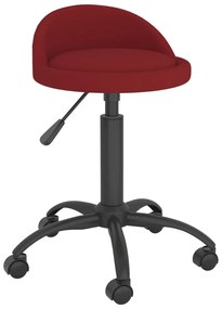 vidaXL Cadeira de escritório giratória veludo vermelho tinto