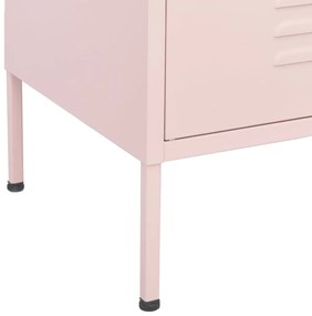 Armário de arrumação aço 80x35x101,5 cm rosa