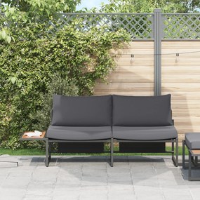 vidaXL Sofá de Jardim de 2 Lugares com Almofadas Antracite