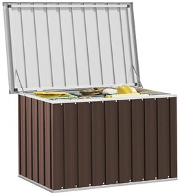 Caixa de arrumação para jardim 109x67x65 cm castanho