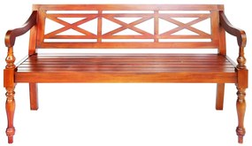 Banco Batávia 123 cm madeira de mogno maciça castanho-escuro