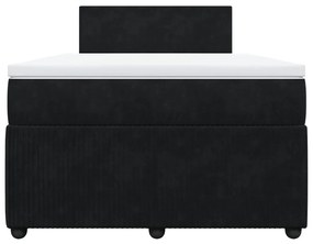 Cama boxspring com colchão 120x190 cm veludo preto