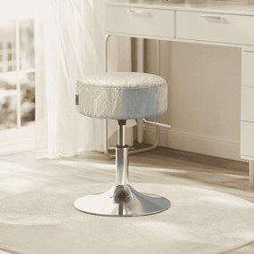 Banco para toucador com altura ajustável e rotação de 360°, cinzento