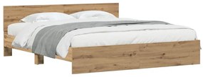 Cama com cabeceira de carvalho artesanal – 180 x 200 cm, feita de made