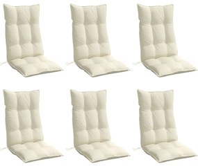 Almofadões p/ cadeira encosto alto 6pcs tecido oxford cor creme
