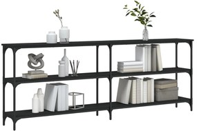Mesa consola 200x29x75 cm derivados de madeira preto