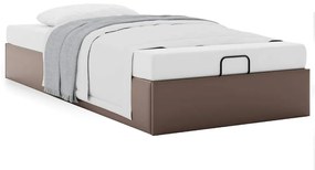 Estrutura de cama otomana sem colchão 90x190 cm castanha