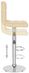 Banco de bar couro artificial cor creme