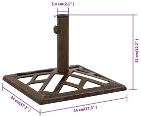 Base para guarda-sol ferro fundido 44x44x31 cm bronze
