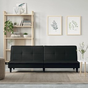 vidaXL Sofá-cama tecido preto