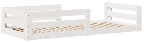Cama sem colchão 100x200 cm madeira de pinho maciça branco