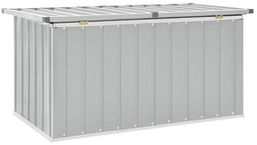 Caixa de arrumação para jardim 129x67x65 cm cinzento