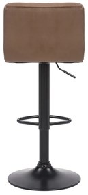 Conjunto de 4 bancos de bar em veludo com estrutura preta 85-106 x 40 x 50 cm castanho