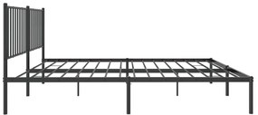 Estrutura de cama com cabeceira 160x200 cm metal preto