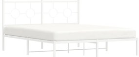 Estrutura de cama com cabeceira 150x200 cm metal branco