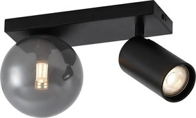 Plafon Moderno Preto 2-Luzes Inclinável - Lesly