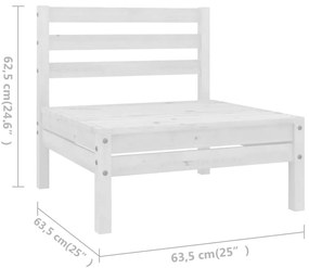 7 pcs conjunto lounge de jardim pinho maciço branco