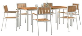 Conjunto de Jantar de Jardim de 7 Peças Madeira Sólida de Teca vidaXL