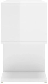 Mesas de cabeceira 2pcs derivados de madeira branco brilhante