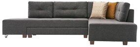 Sofá-cama de canto Manama – Antracite – 280 cm x 85 cm x 206 cm