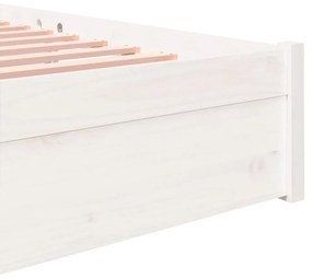 Estrutura de cama 140x200 cm madeira maciça branco