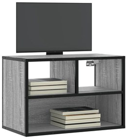 Móvel p/ TV 60x31x39,5 cm deriv. madeira/metal cinzento sonoma