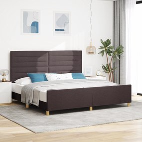 Cama vidaXL Marrom Escuro 200x200 cm Tecido