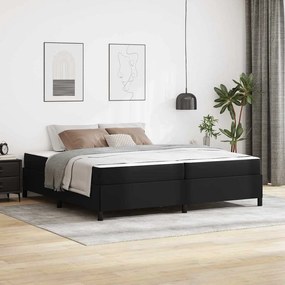 vidaXL Estrutura da Cama com colchão Preto 200 x 200 cm tecido
