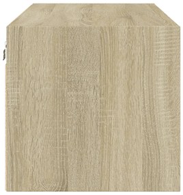 Armário de parede c/ portas vidro 102x37x35 cm carvalho sonoma