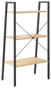 Estante de pé 3 prateleiras 56x35x108 cm castanho-claro e preto