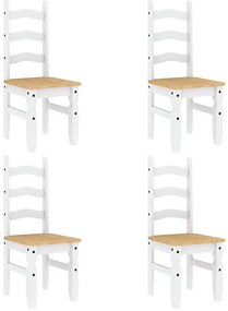5 pcs conjunto de jantar Panama madeira pinho maciça branco