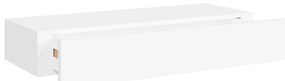 Prateleira de parede com gaveta MDF 60x23,5x10 cm branco