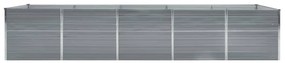 Canteiro elevado de jardim 400x80x77cm aço galvanizado cinzento