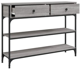 Mesa consola 100x25x75 cm derivados de madeira cinzento sonoma