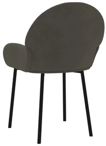 Cadeiras de jantar 2 pcs veludo cinzento-escuro