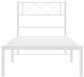 Estrutura de cama com cabeceira 80x200 cm metal branco