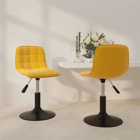 vidaXL Cadeiras de jantar giratórias 2 pcs veludo amarelo mostarda