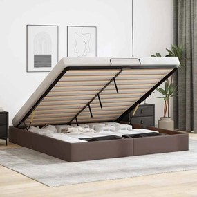 Estrutura de cama otomana sem colchão 180x200 cm castanho