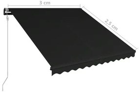 Toldo Retrátil Automático - Vários Tamanhos - Cinzento