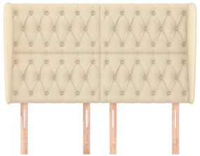 Cabeceira de cama c/ abas tecido 163x23x118/128 cm creme