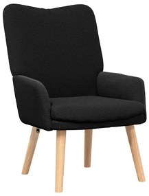 Poltrona Relaxante vidaXL em Tecido com pelo Curto Preto