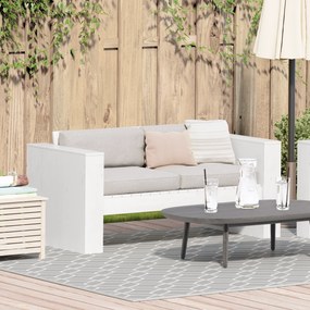 Sofá de Jardim 2-Lugares 134x60x62 cm Branco Madeira Sólida Pinheiro