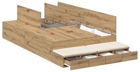 Cama de Armazenamento Artisan Carvalho 120x190 cm