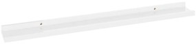 Prateleiras de parede 2 pcs 80x9x3 cm branco brilhante