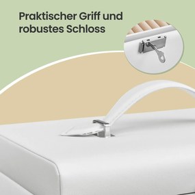 Caixa para joias com 2 gavetas 18,2 x 26 x 17,4 cm, porta-joias portátil, com fechadura Branco