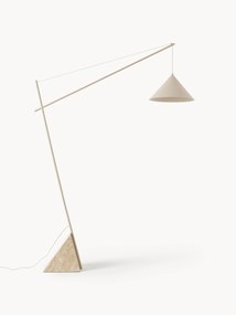 Candeeiro de leitura grande com base em travertino Reyna