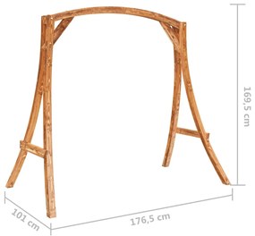 Estrutura de baloiço madeira curvada maciça c/ acabamento teca
