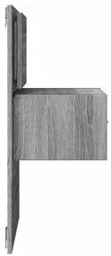 Mesa de cabeceira de parede com luzes LED cinzento sonoma