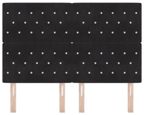Cabeceira LED preta de 80 cm em veludo