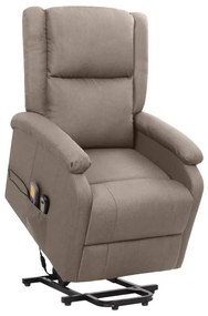 vidaXL Poltrona de massagens tecido cinzento-acastanhado